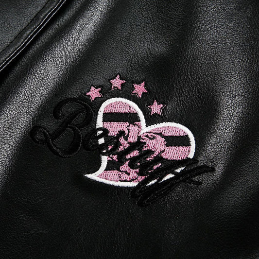 Lapel Jacket with Lace Embroidery and Cute Style Details