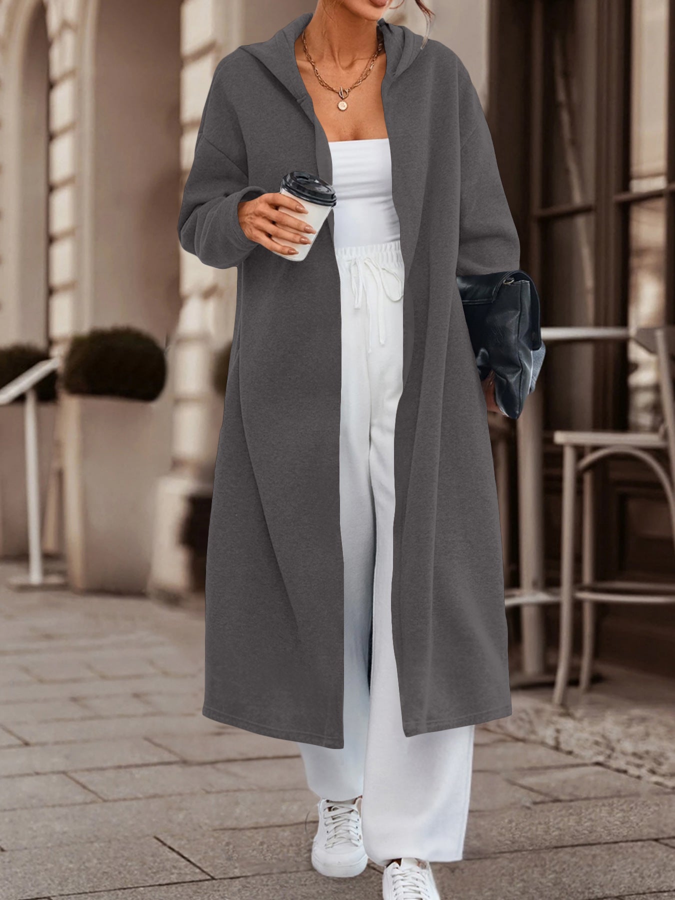 Long Cardigan Jacket with Versatile Colors and Cozy Fabric