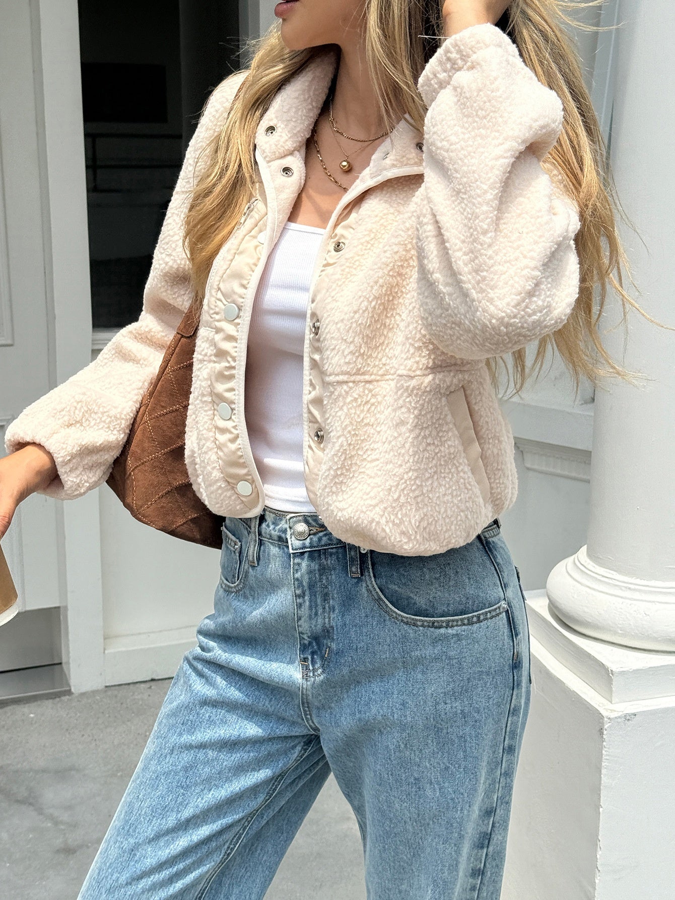 Long-sleeved Jacket with Loose Fit for Effortless Style