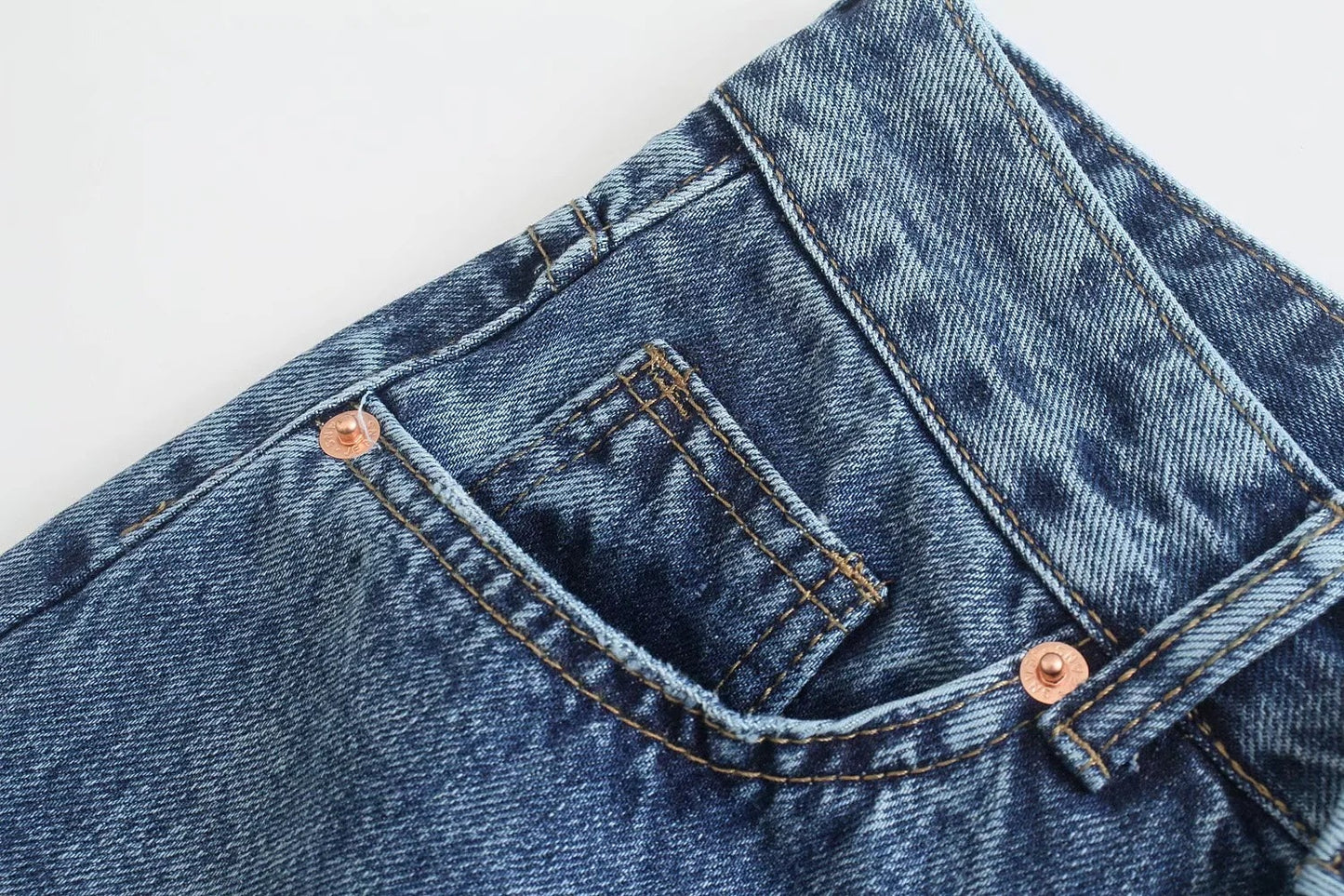 High Waist Loose Casual Denim Trousers with Straight-Leg Style