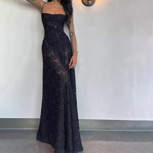 Floral Embroidered Maxi Skirt with Luxurious Camisole and Slimming Fit