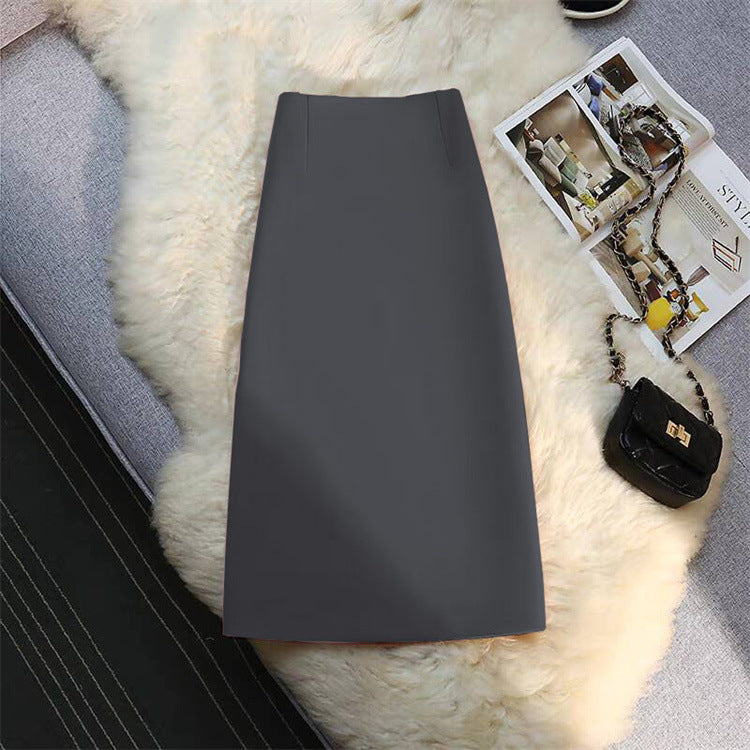 Mid-length Straight Skirt with Draping Effect for Effortless Style