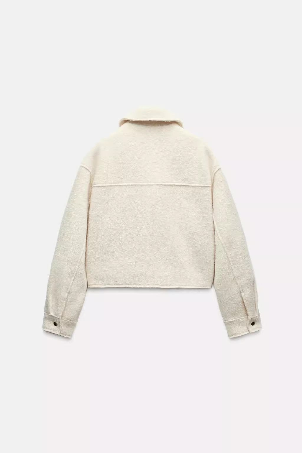 Beaded Leather Jacket with Large Pockets and Lapel Style