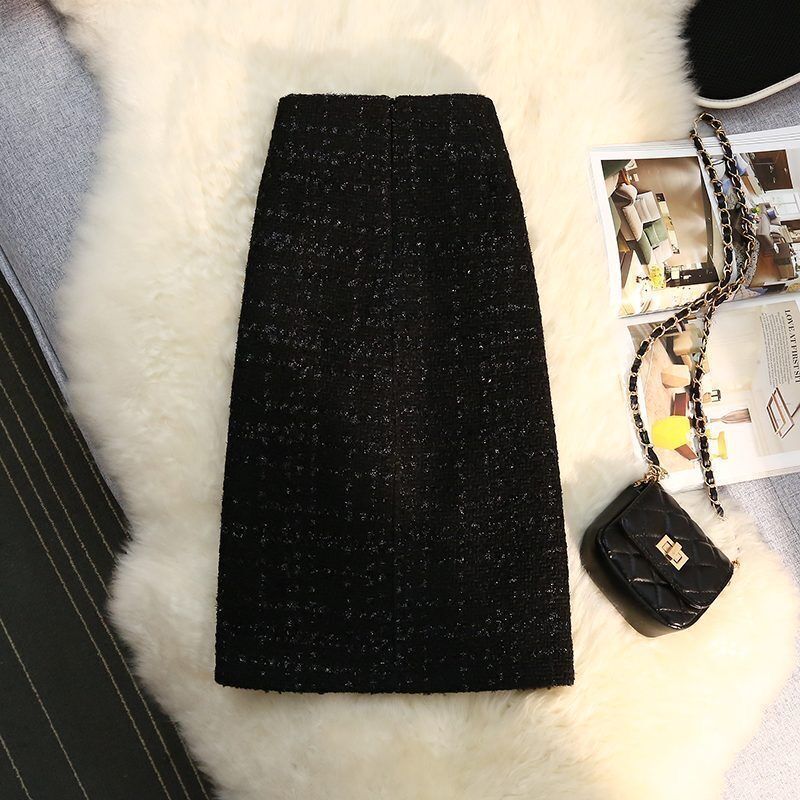 High Waist Slimming A-Line Skirt with Stylish Pocket Design