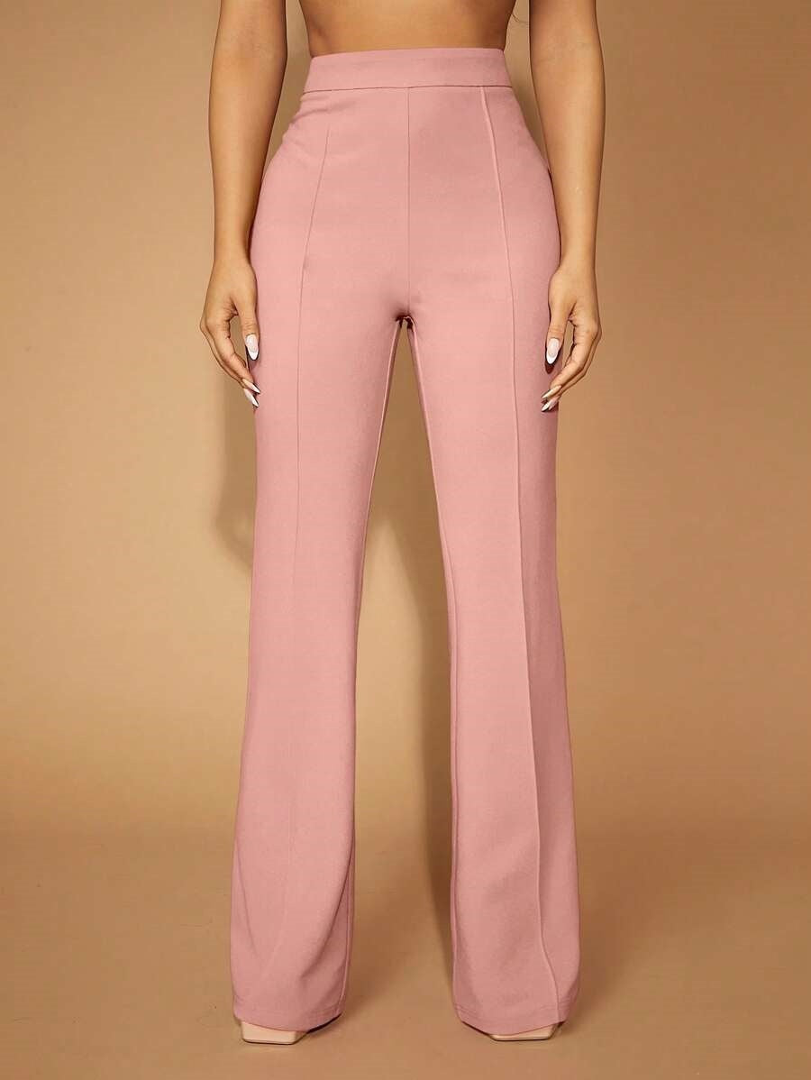 High Waist Casual Business Trousers with Pocket Design