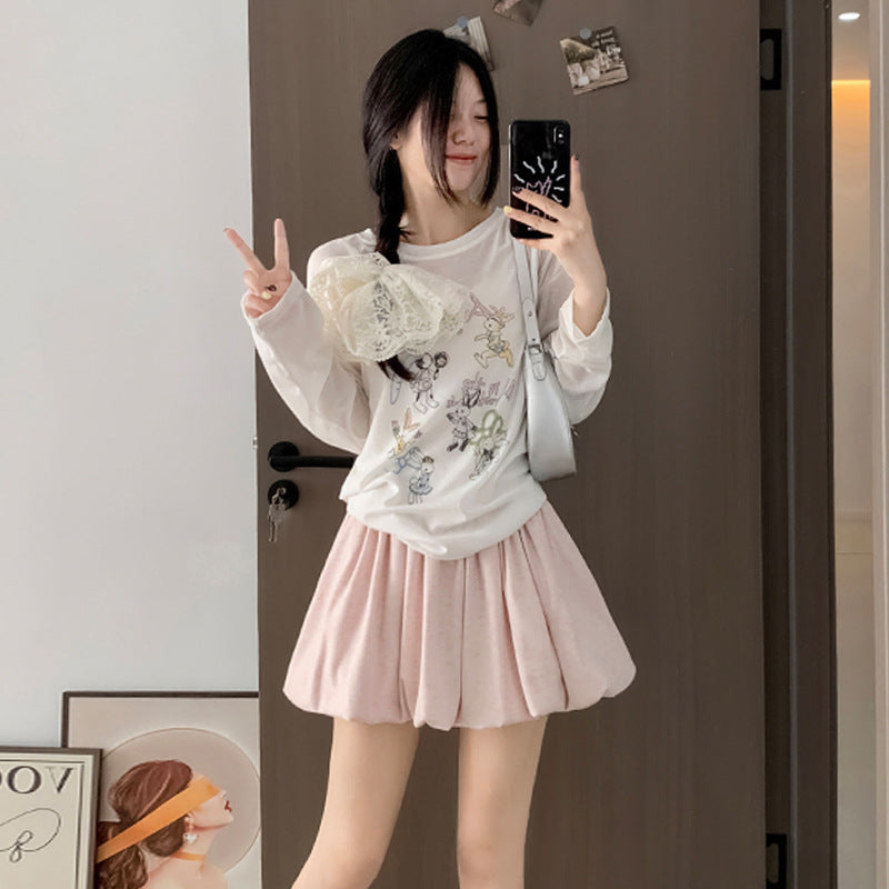 Crimp Slimming Skirt with High Waist and Pockets for Casual Style