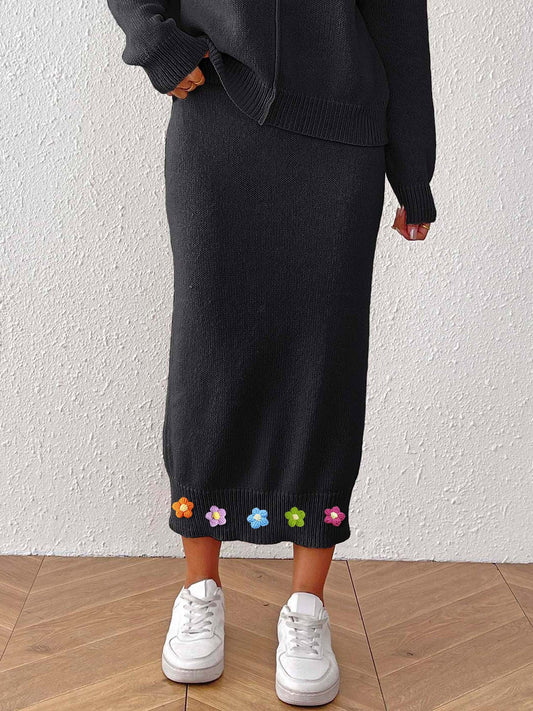 Crocheted Decorative Skirt with Unique Three-Dimensional Flower Design