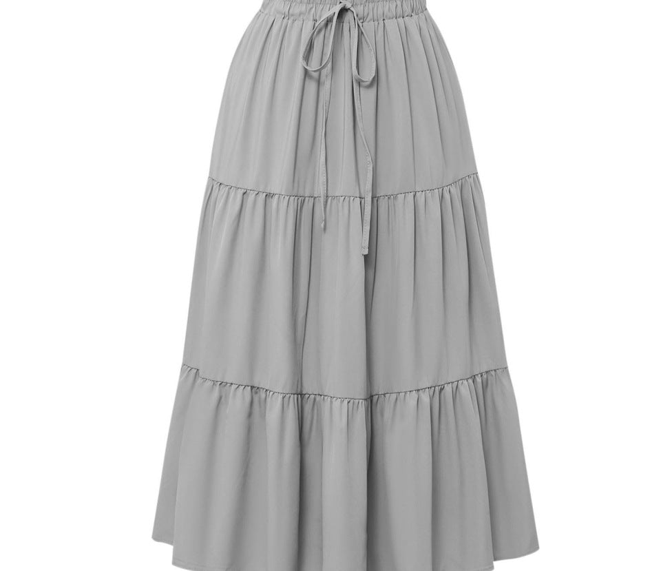 Ruffle Pocket Skirt with Solid Color Stitching for Stylish Outfits