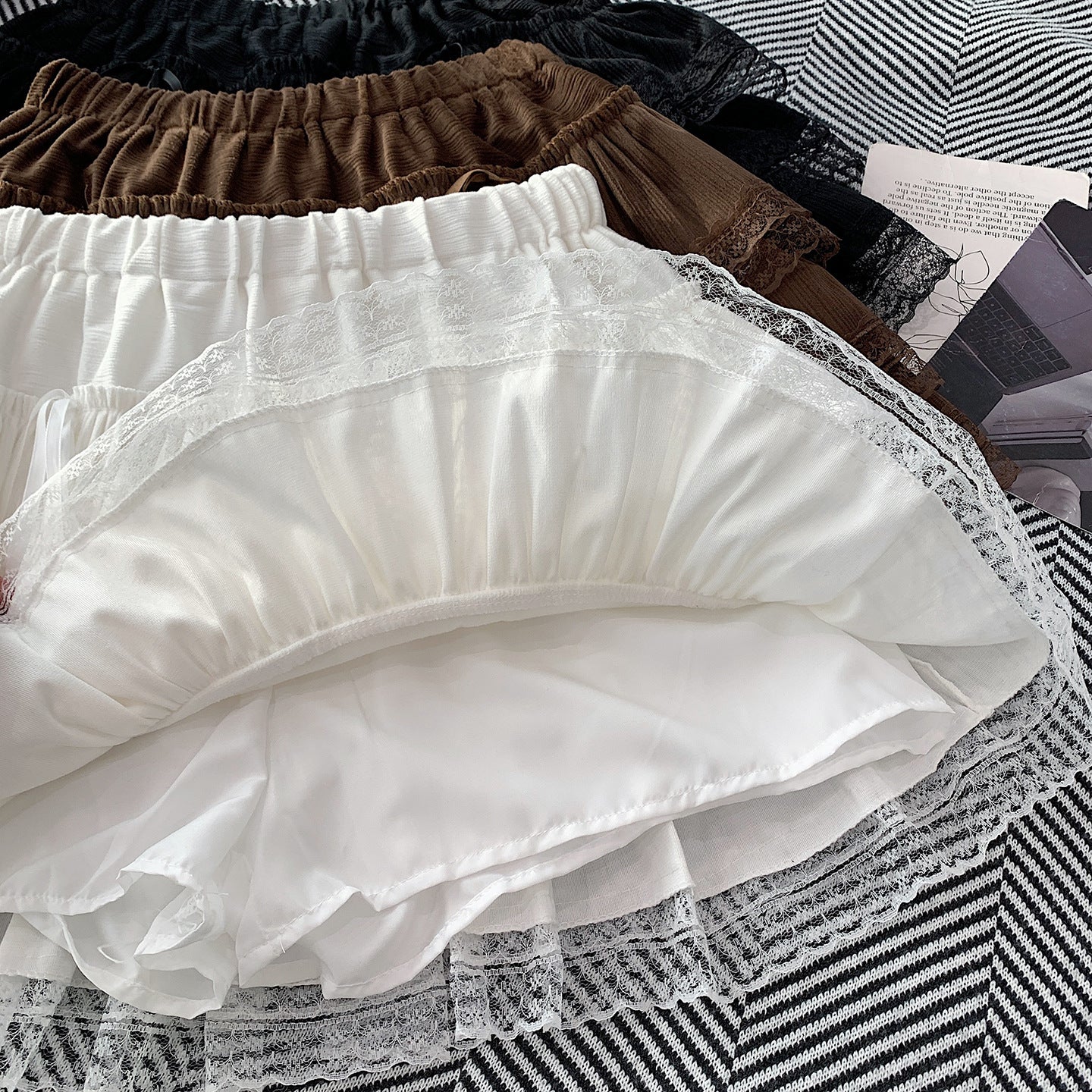 Ballet Style Lace Skirt with High Waist Bow Detail