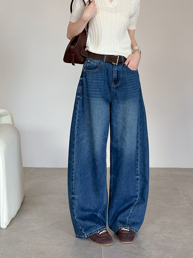 High Waisted Wide Leg Jeans with Ultra-Thin Cotton Fabric