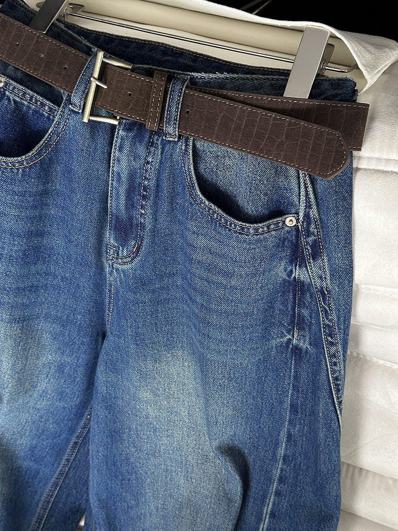 High Waisted Wide Leg Jeans with Ultra-Thin Cotton Fabric