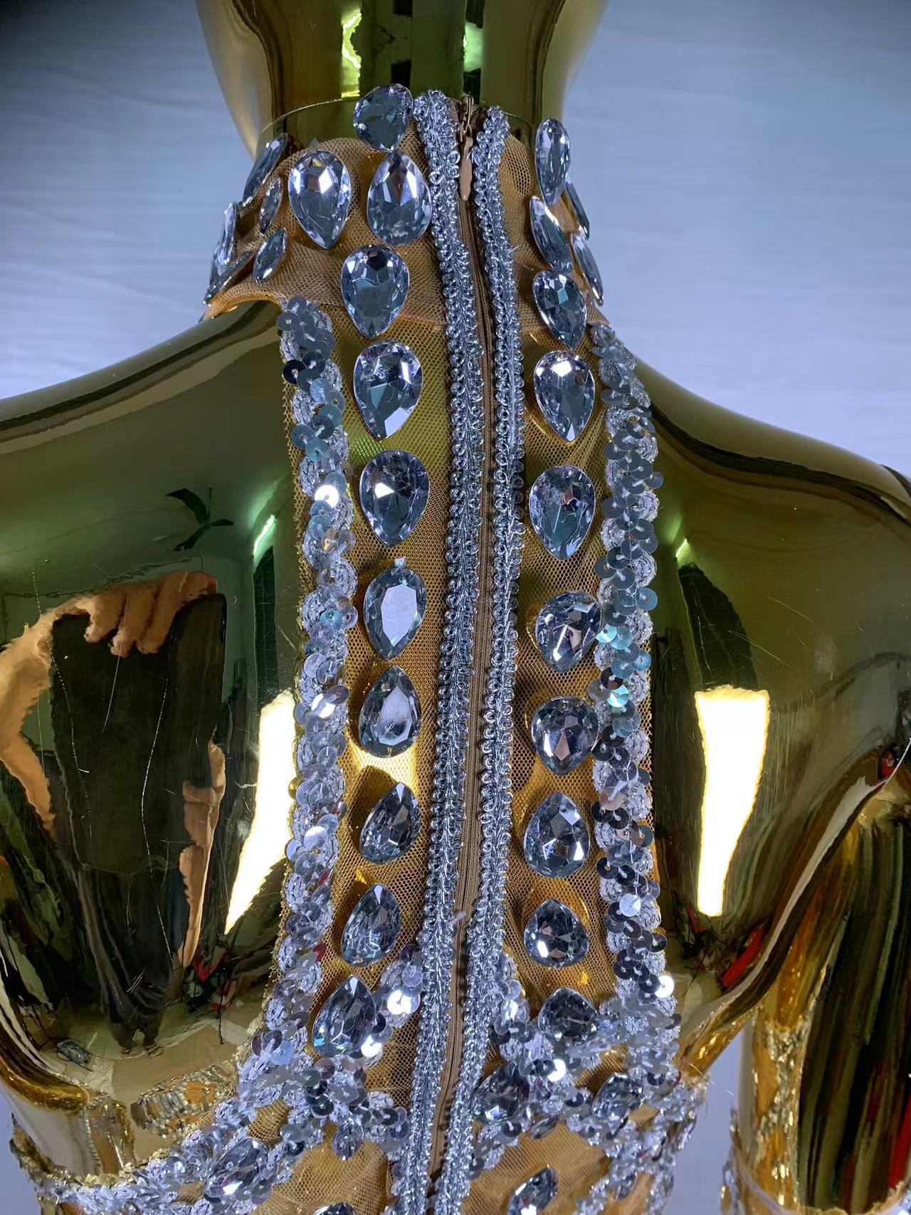 Rhinestone Plaid Sequined Gloves for a Stunning Evening Dress