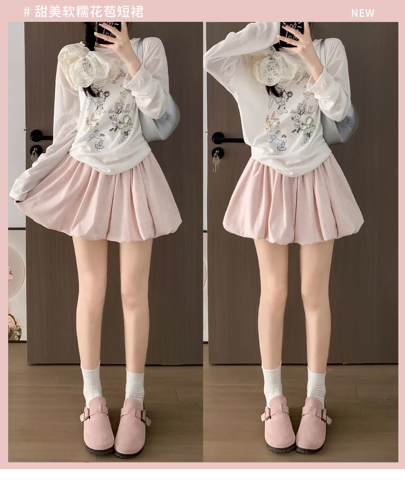 Crimp Slimming Skirt with High Waist and Pockets for Casual Style