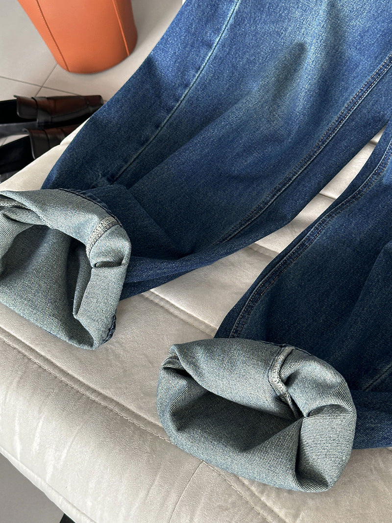 High Waisted Wide Leg Jeans with Ultra-Thin Cotton Fabric