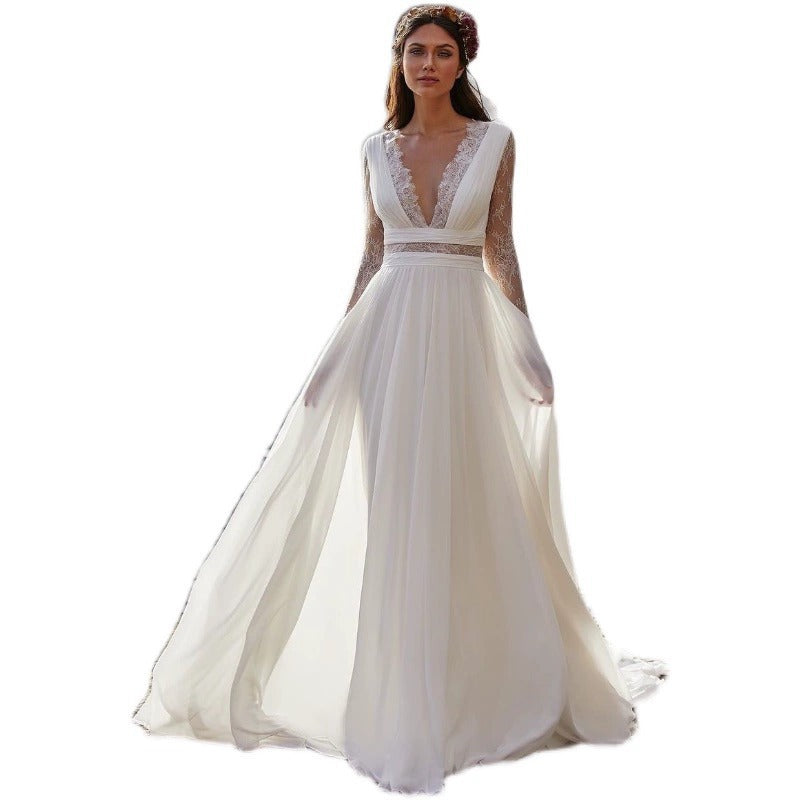 Backless Dress with High Waist Design for Beach Vacations