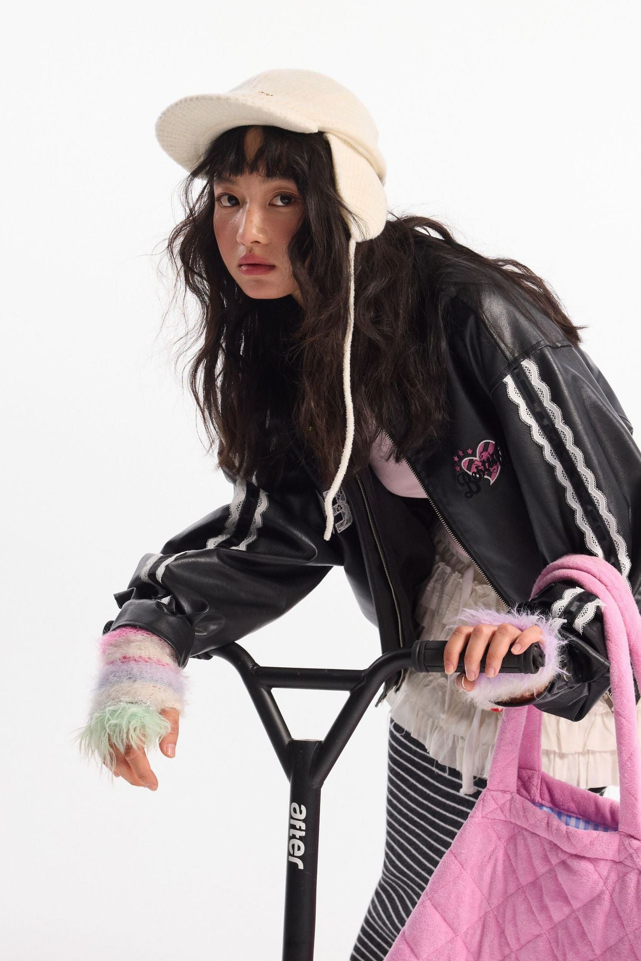 Lapel Jacket with Lace Embroidery and Cute Style Details