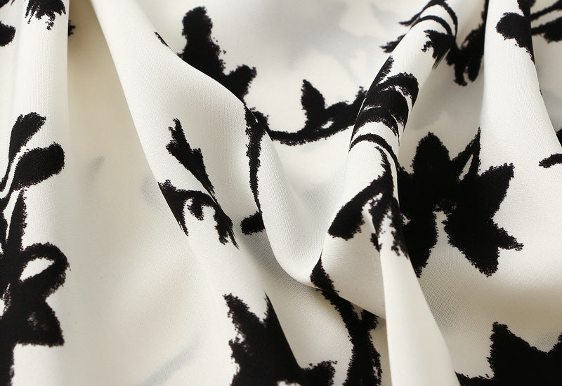 Floral Fishtail Skirt with High Waist Slimming Design