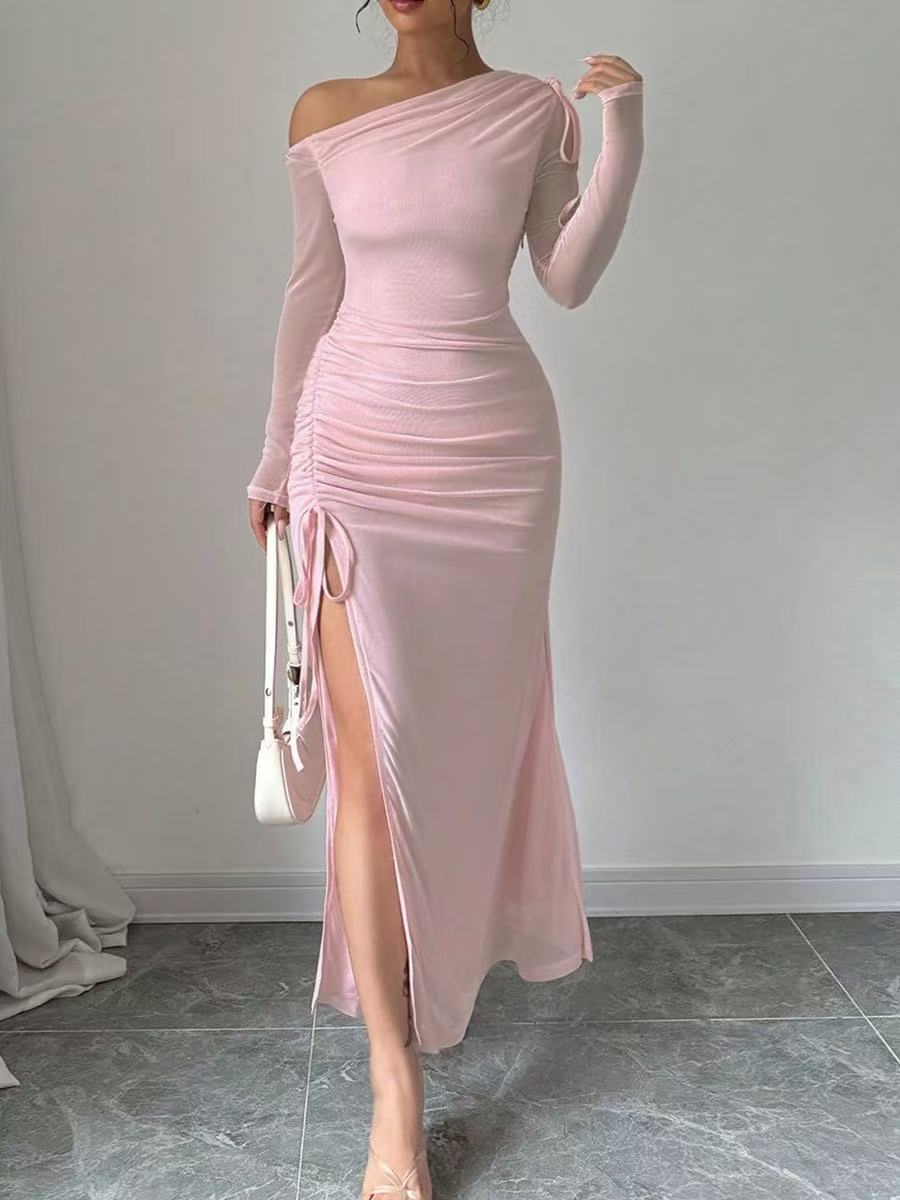 Slim Knit Dress with Long Sleeve and Elegant Style for Every Occasion