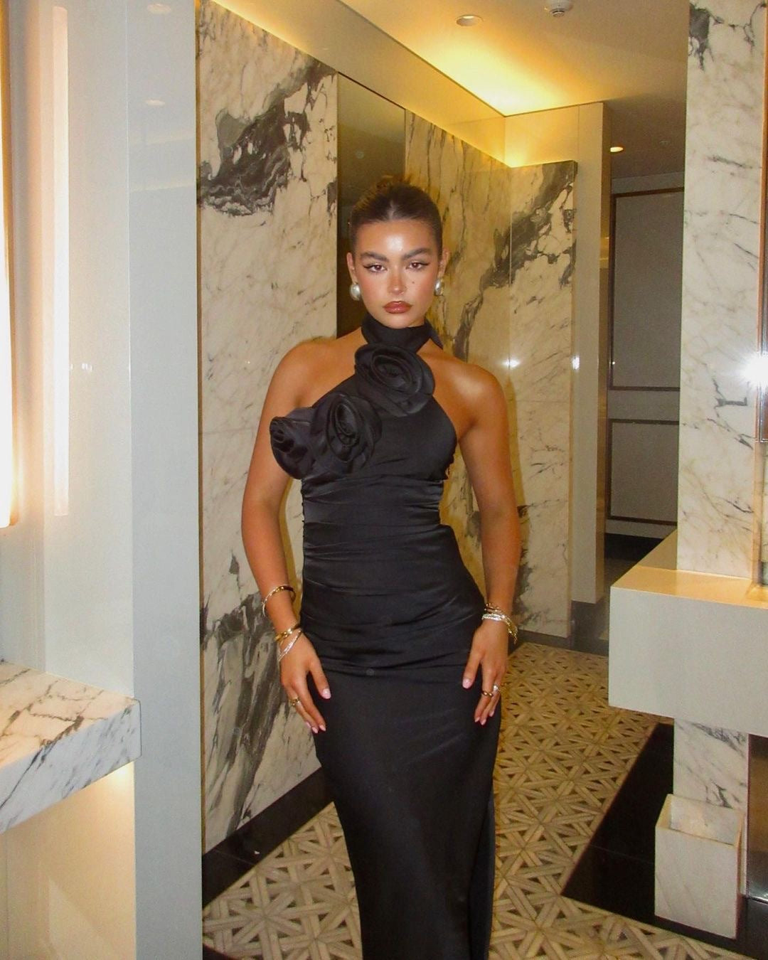 Halter Long High Sense Dress with Backless Design and Asymmetric Skirt