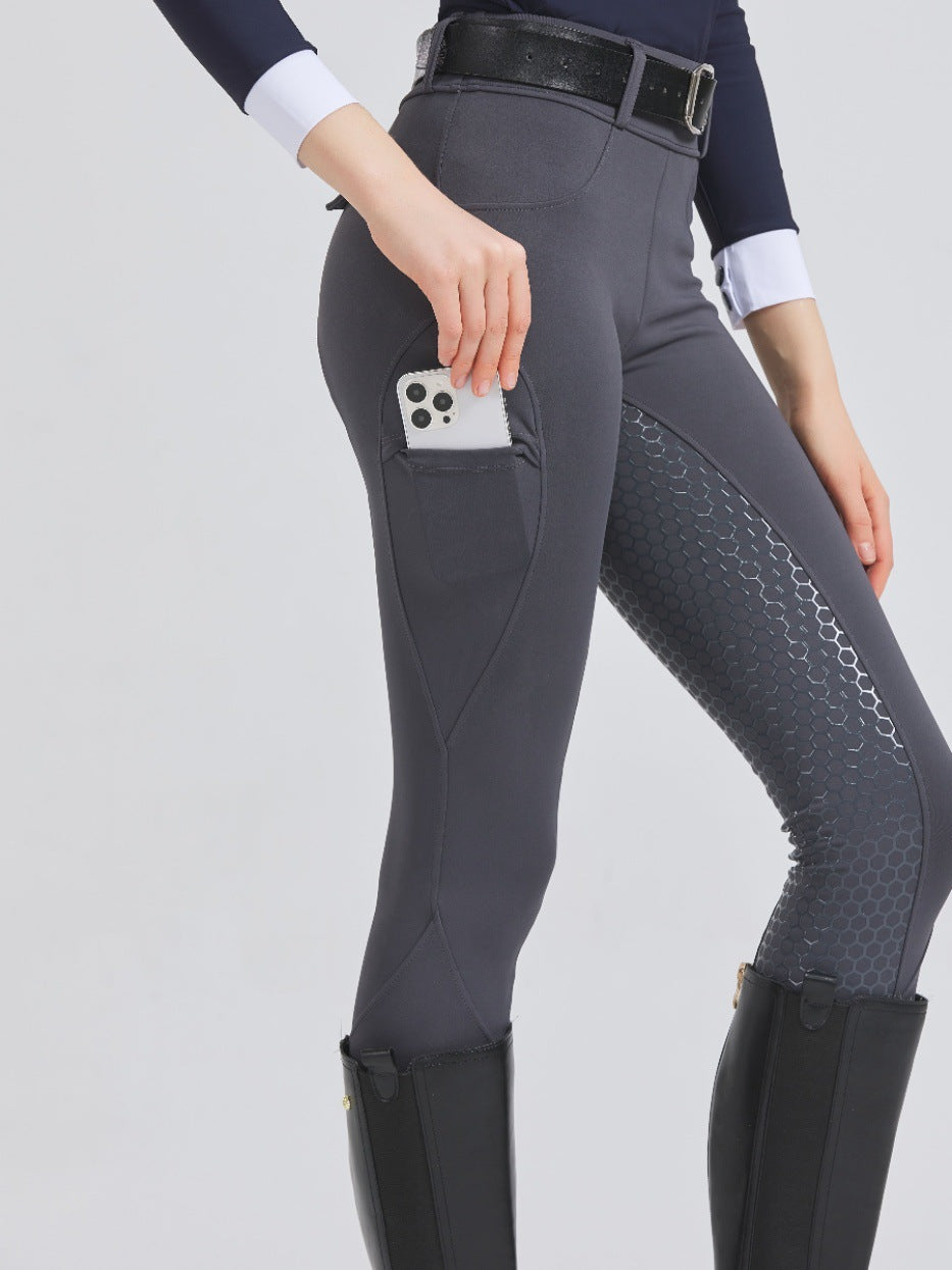 Stretch High-Waist Quick-Drying Pants with Stylish Honeycomb Patterns