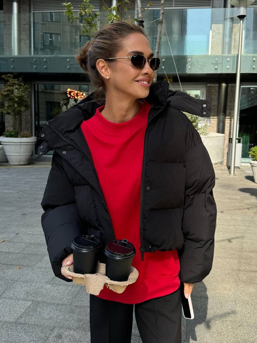 Cotton-padded Loose Coat with Casual Japanese Style