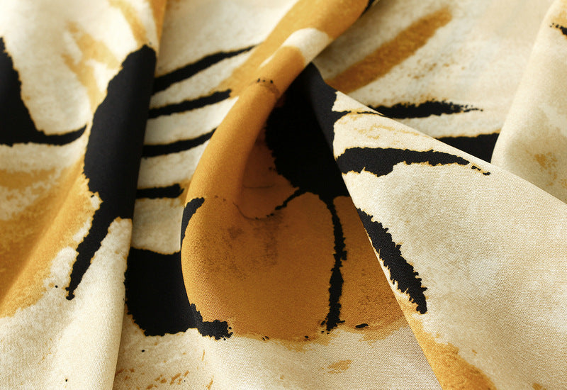 Floral Fishtail Skirt with High Waist Slimming Design