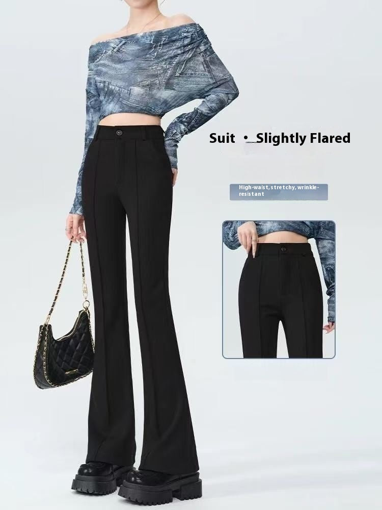 High Waist Anti-Wrinkle Slimming Flared Pants for Effortless Style