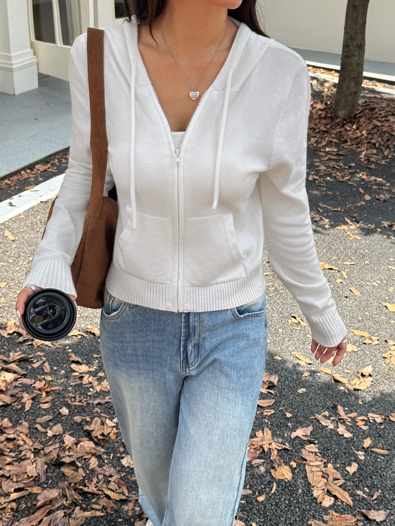 Hooded Wool Coat Sweatshirt with Long Sleeves and Comfortable Fit