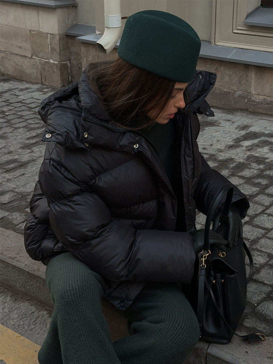 Cottonpadded Overcoat Jacket with Square Pockets for Ultimate Warmth