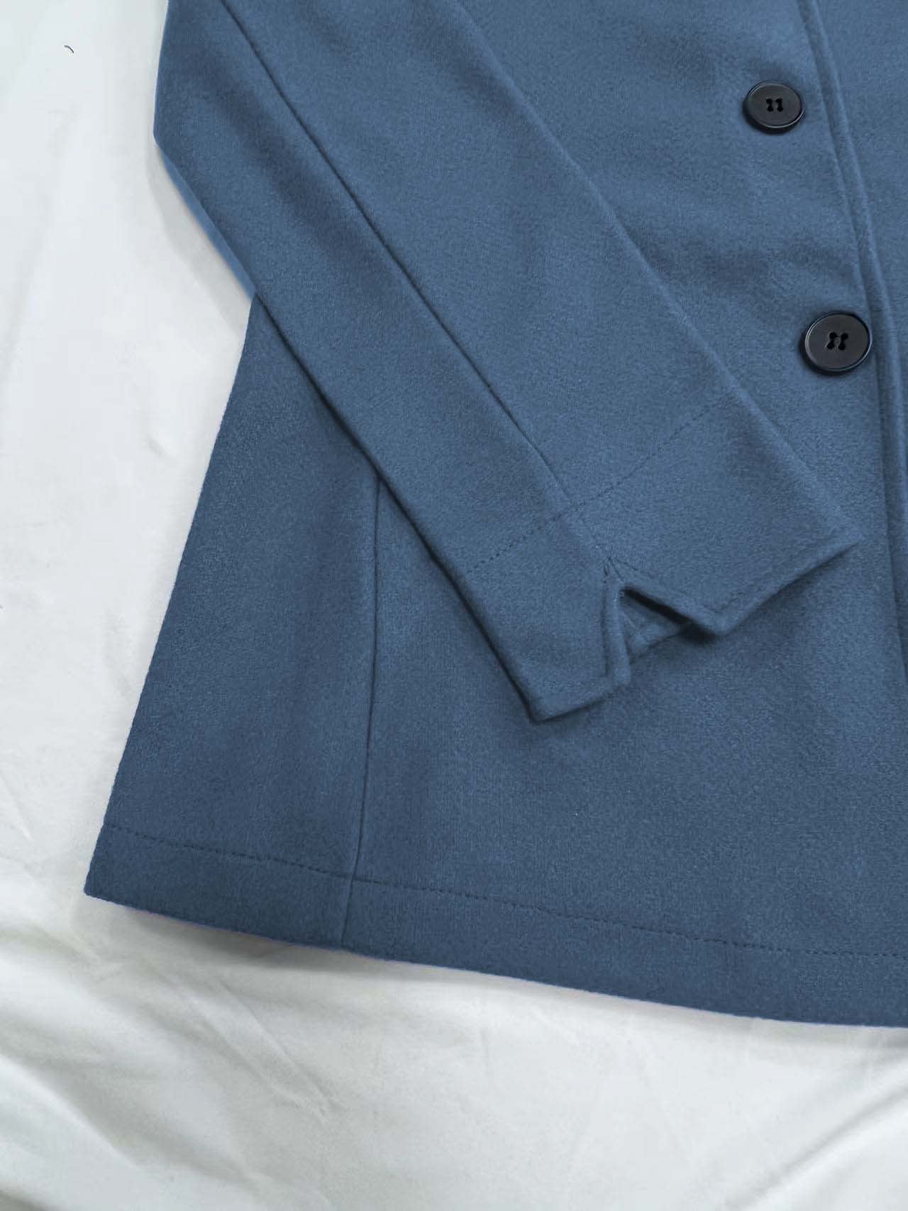 Minimalist Long Sleeve Lapel Button Slim-fit Woolen Coat