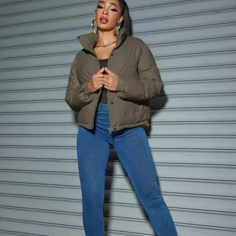 Short Thickened Turn-down Collar Coat with Stylish Street Fashion Design