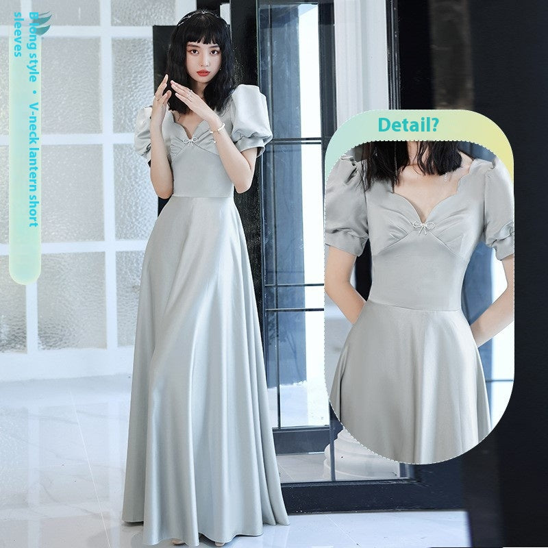 Avocado Green Satin Bridesmaid Dress for Spring Events