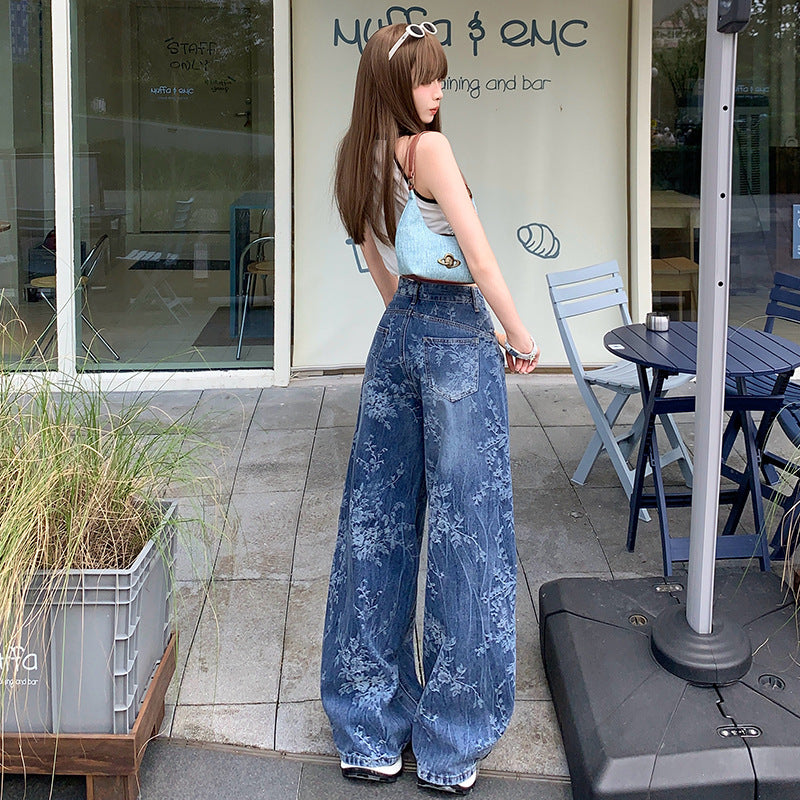 Loose Wide-leg Jeans with Comfortable Denim Fabric for Everyday Wear