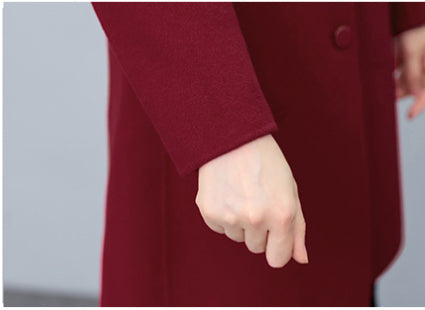 Woolen Coat with Slim Fit Design for Chic Fall and Winter Style