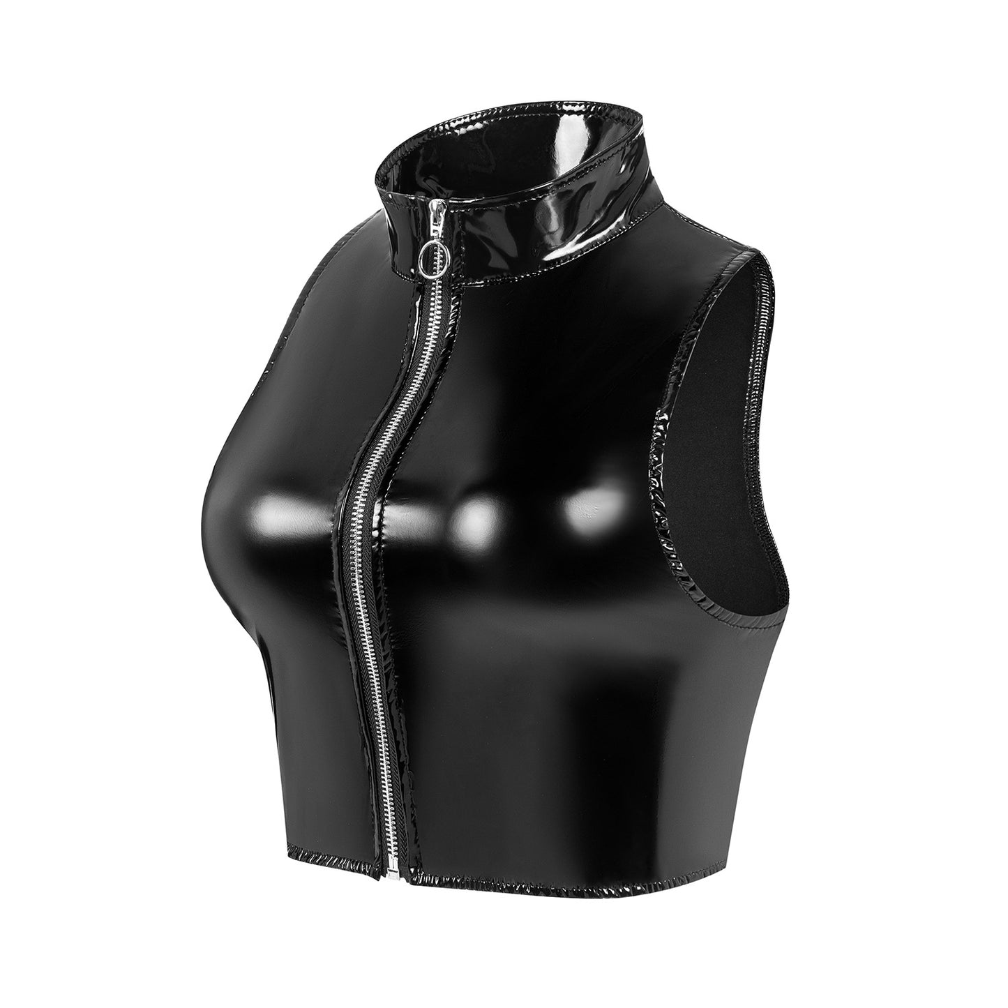 Sexy Leather Vest with Backless Shoulder Strap Style Design