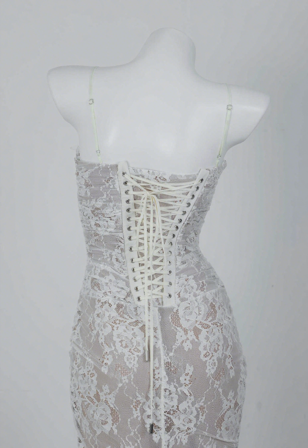 Lace Dress with Elegant Mesh Bodycon Style Evening Gown