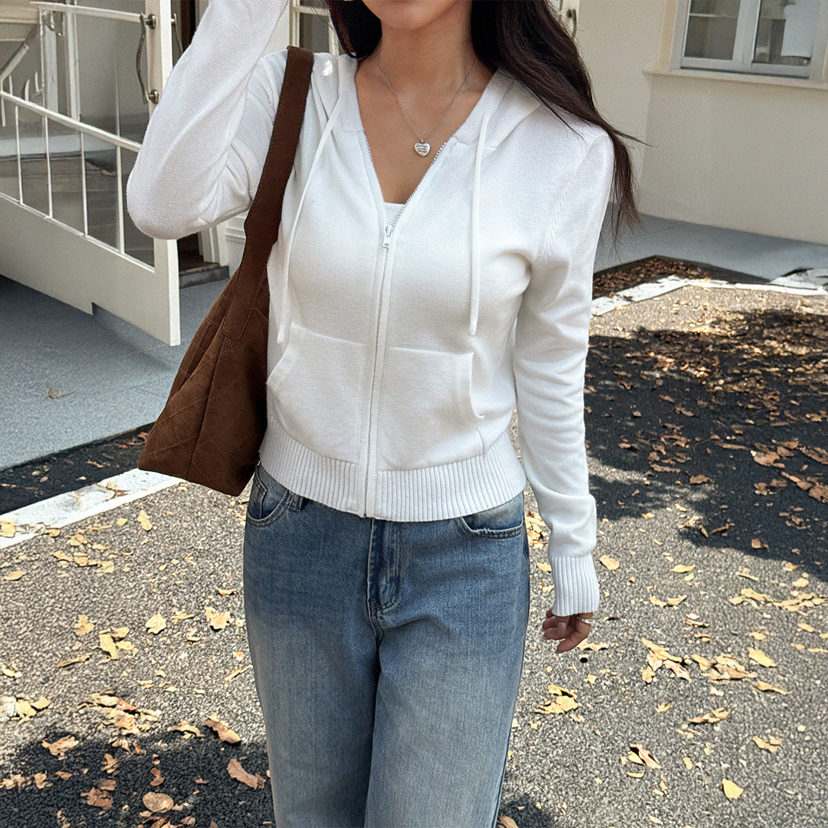 Hooded Wool Coat Sweatshirt with Long Sleeves and Comfortable Fit