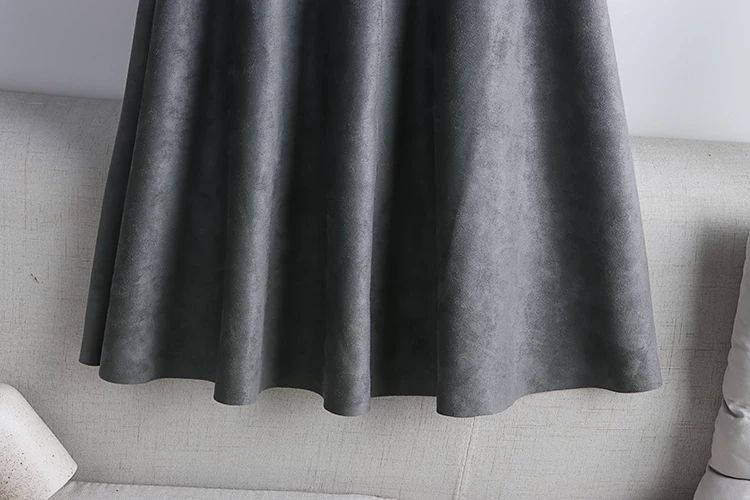 High Waist Slimming A-Line Umbrella Skirt with Pleated Design