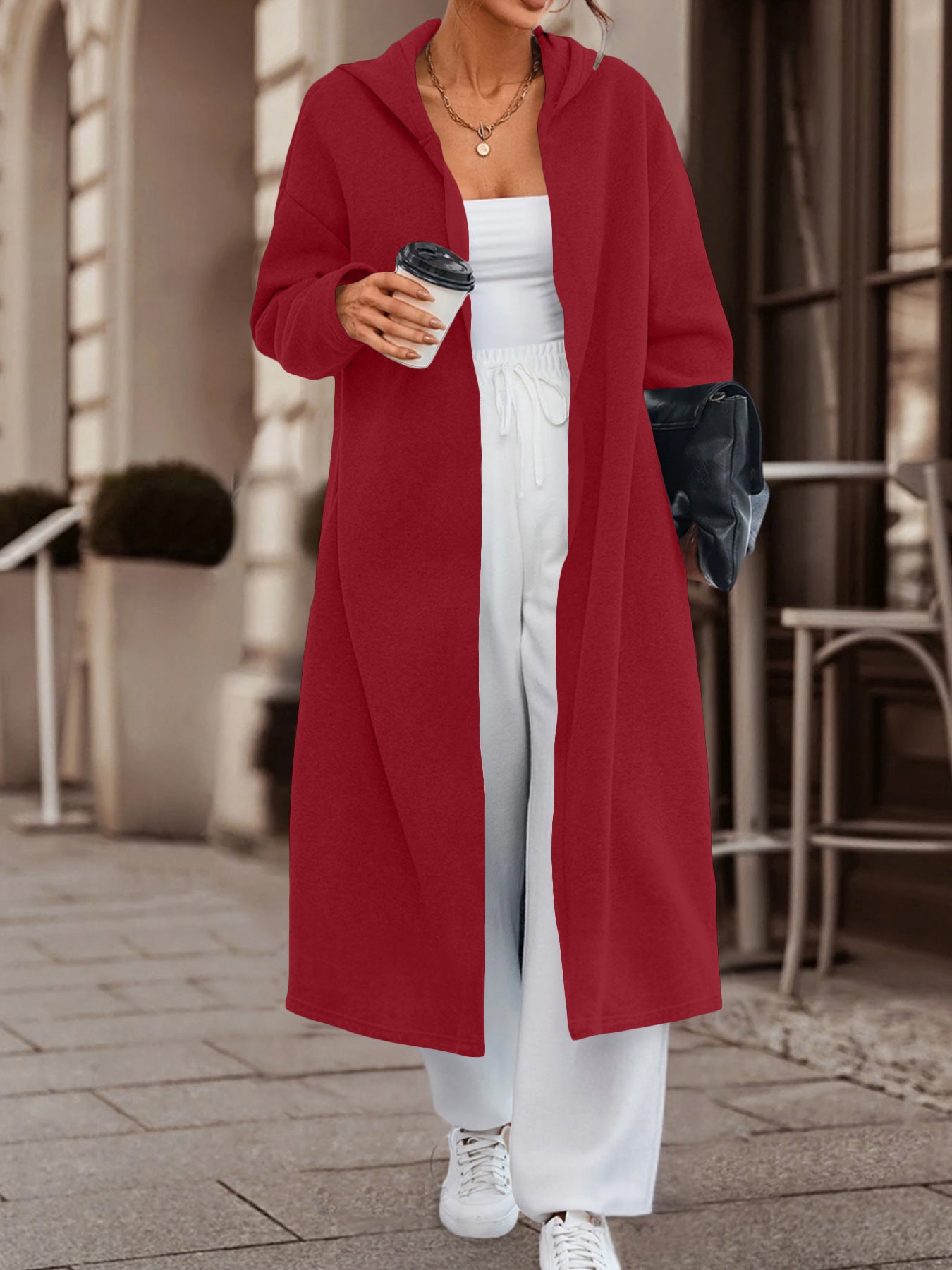 Long Cardigan Jacket with Versatile Colors and Cozy Fabric