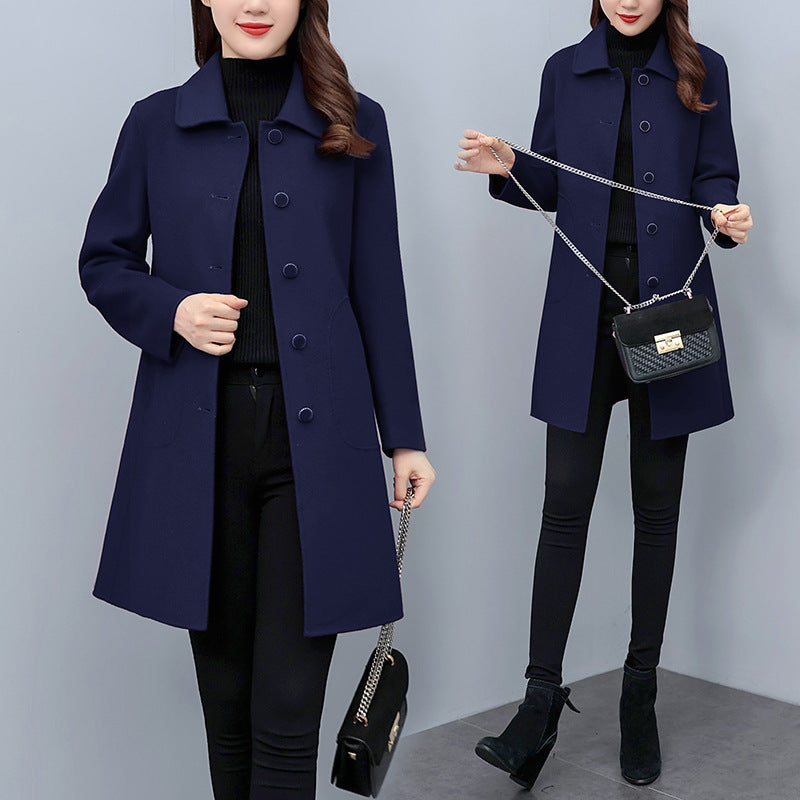 Woolen Coat with Slim Fit Design for Chic Fall and Winter Style