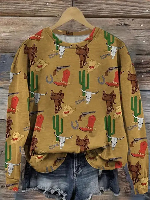 Fashion Casual Printed Long Sleeve Shirt with Versatile Style