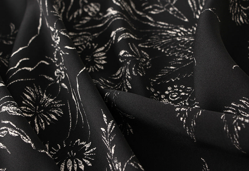 Floral Fishtail Skirt with High Waist Slimming Design