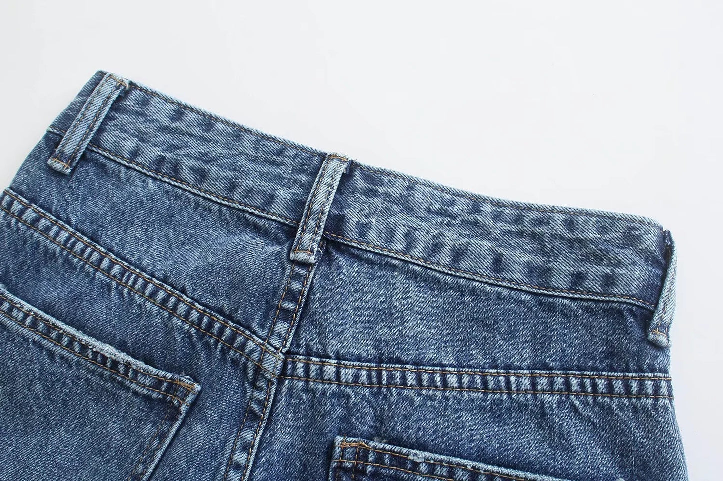 High Waist Loose Casual Denim Trousers with Straight-Leg Style