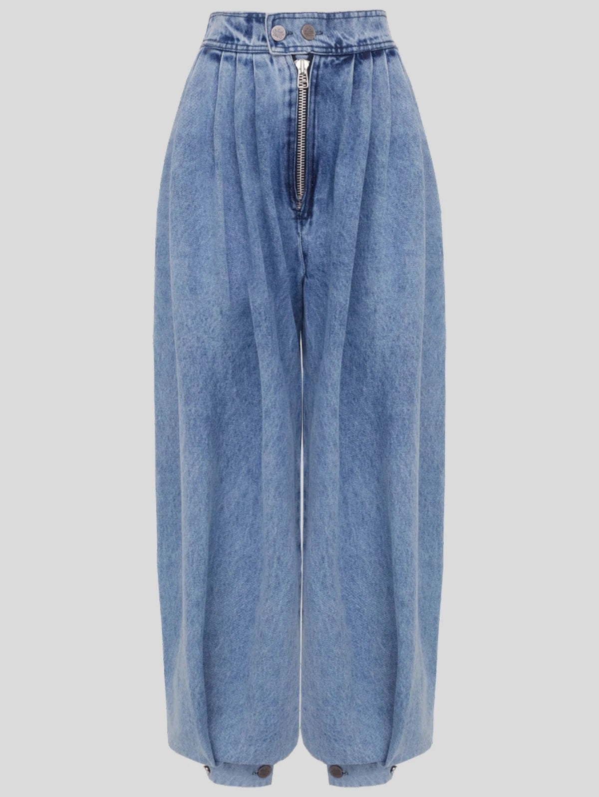 Ankle-Tied High Waist Jeans with Micro Elasticity and Comfort Fit