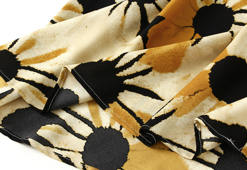 Floral Fishtail Skirt with High Waist Slimming Design