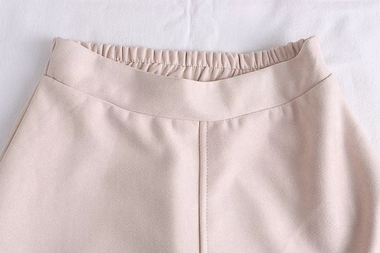 High Waist Slimming A-Line Umbrella Skirt with Pleated Design