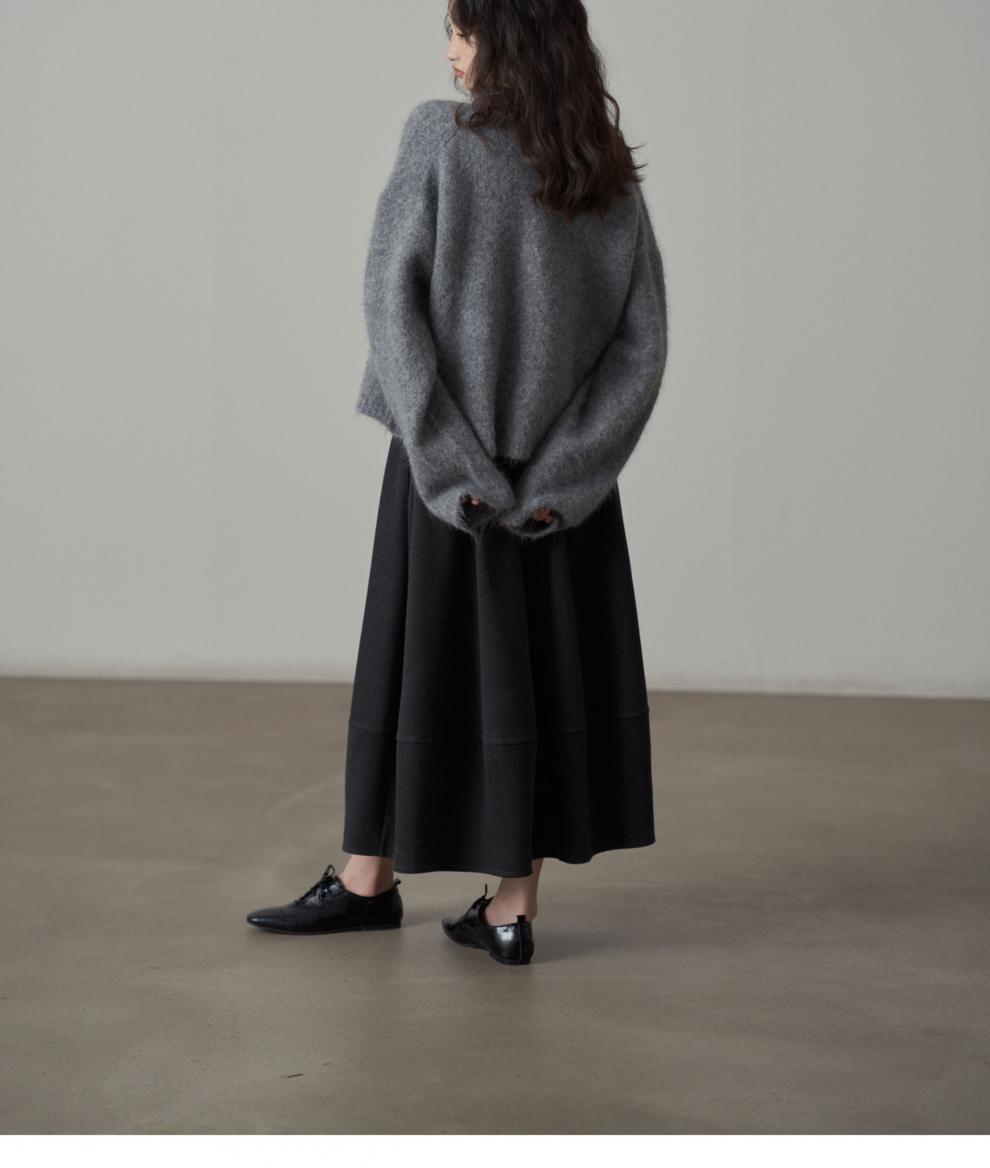 Commuter Woolen Solid Color Skirt with High Elasticity Comfort