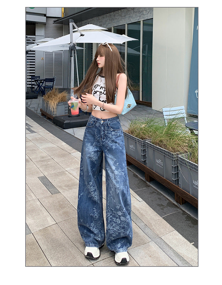 Loose Wide-leg Jeans with Comfortable Denim Fabric for Everyday Wear