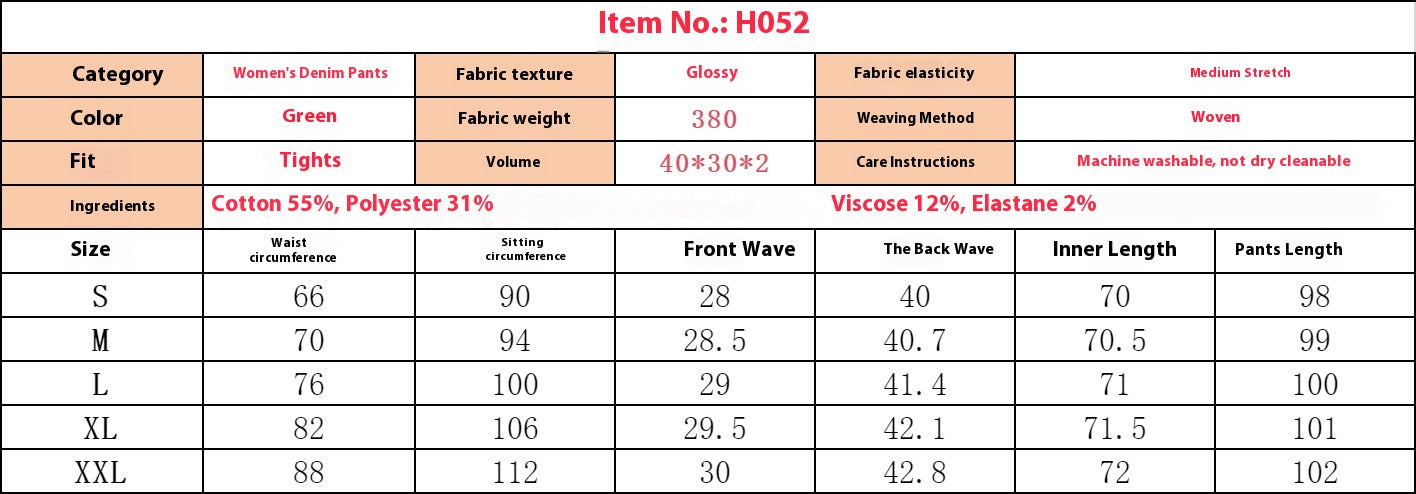 Skinny Denim Trousers with High Waist Design for Flattering Fit