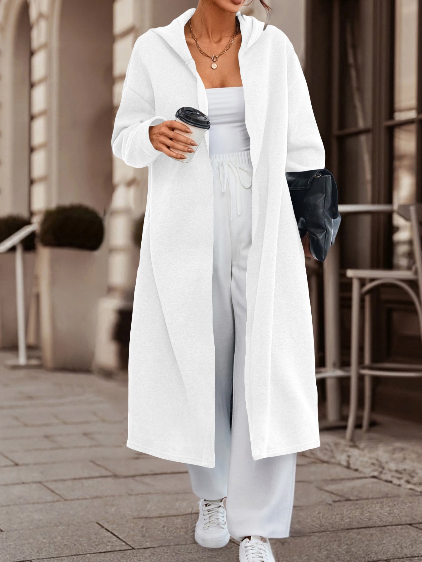 Long Cardigan Jacket with Versatile Colors and Cozy Fabric